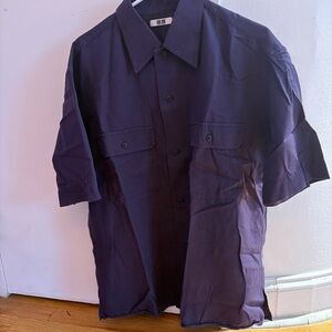 Uniqlo U Purple Workwear Short Sleeve Shirt